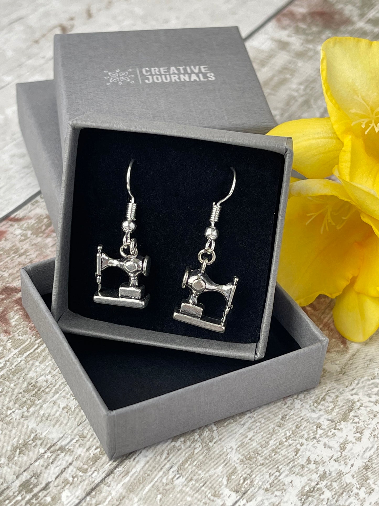 Old Fashioned Sewing Machine Charm Earrings